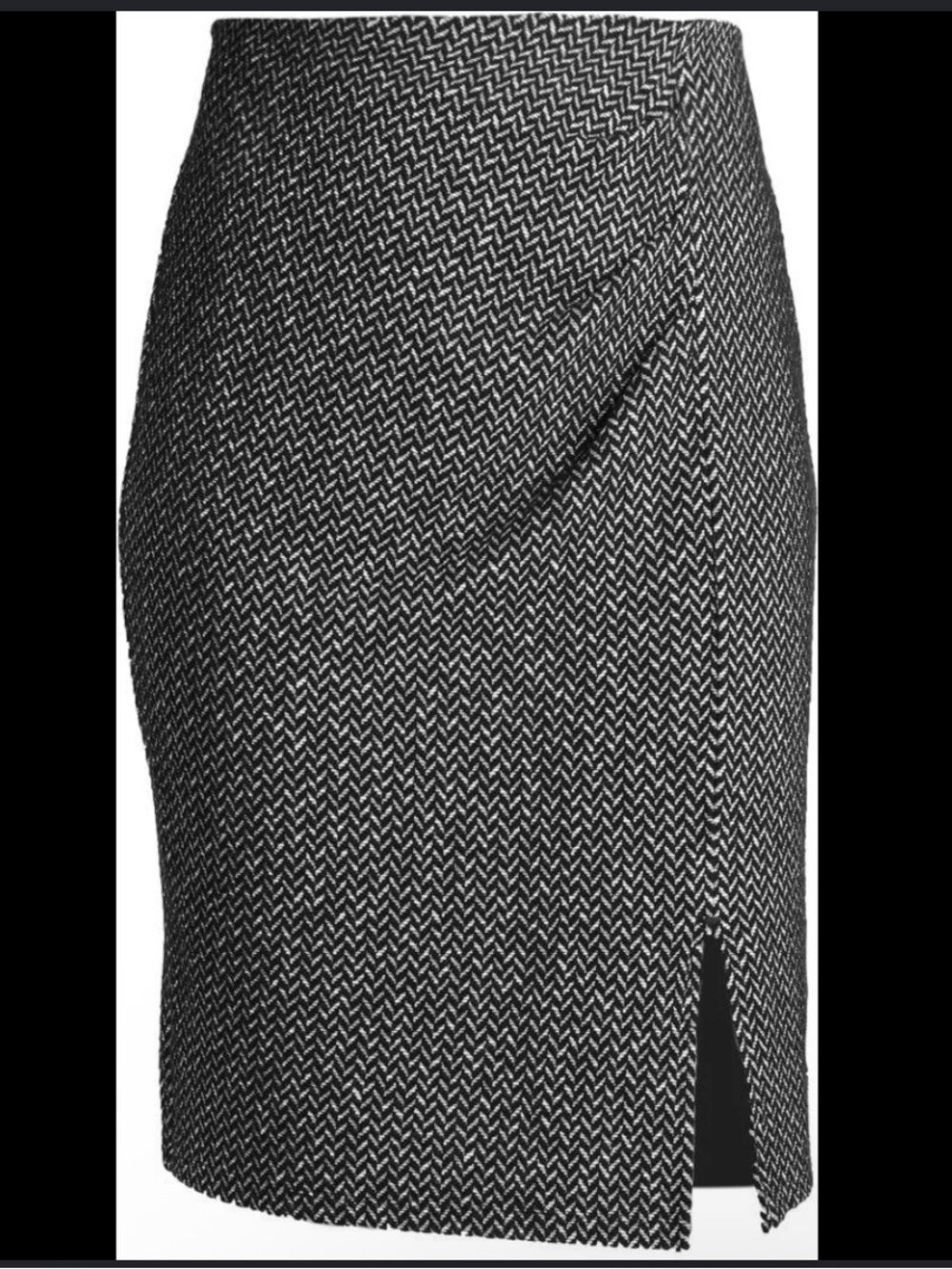 Max Studio Black & White Herringbone Pencil Skirt